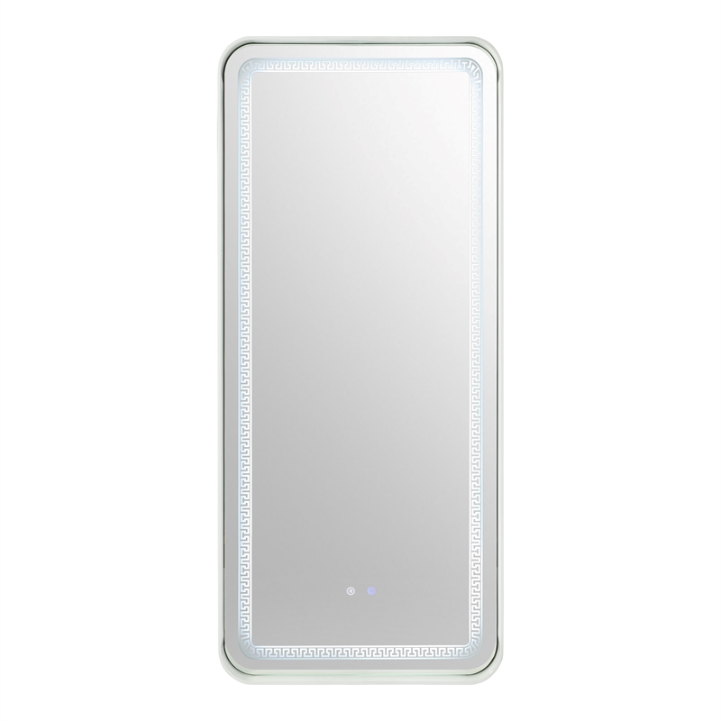 Bowery Hill Metal Bluetooth LED Lights Standing Mirror in White