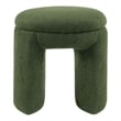 Bowery Hill Fabric Upholstered U-Shaped Shearling Stool in Green