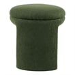 Bowery Hill Fabric Upholstered U-Shaped Shearling Stool in Green