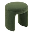 Bowery Hill Fabric Upholstered U-Shaped Shearling Stool in Green