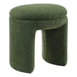 Bowery Hill Fabric Upholstered U-Shaped Shearling Stool in Green