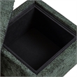 Bowery Hill Chenille Square Cube Storage Stool with Gold Base in Green