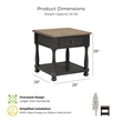 Bowery Hill Wood Storage Coffee Table Set in Weathered Black/Brown