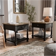 Bowery Hill Wood Storage Coffee Table Set in Weathered Black/Brown