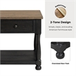 Bowery Hill Wood Storage Coffee Table Set in Weathered Black/Brown