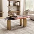 Bowery Hill Stone Top and Stainless Steel Coffee Table in Gray