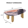 Bowery Hill Stone Top and Stainless Steel Coffee Table in Gray