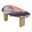 Bowery Hill Stone Top and Stainless Steel Coffee Table in Gray
