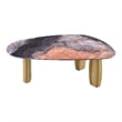 Bowery Hill Stone Top and Stainless Steel Coffee Table in Gray