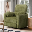 Bowery Hill Fabric Power Recliner Glider with Swivel Function in Olive Green