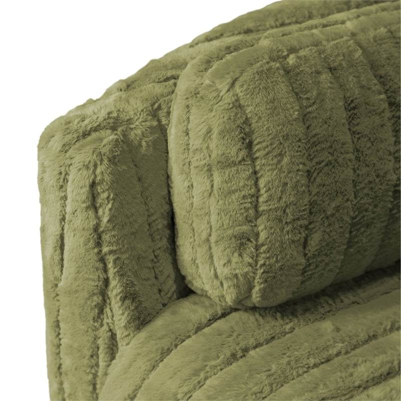 Bowery Hill Fabric Power Recliner Glider with Swivel Function in Olive Green
