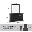 Bowery Hill 6-Drawer Transitional Wood Dresser with Mirror in Black