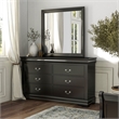 Bowery Hill 6-Drawer Transitional Wood Dresser with Mirror in Black