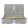 Bowery Hill Queen Platform Bed with LED Panel in Light Gray Rubberwood