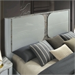 Bowery Hill Queen Platform Bed with LED Panel in Light Gray Rubberwood