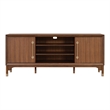 Bowery Hill Mid-Century Modern Wood TV Stand in Walnut with Storage