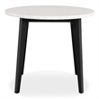 Bowery Hill Round Counter Dining Table with Marble Top in Black and White