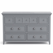 Bowery Hill Transitional Gray Wood 7-Drawer Dresser with Care Kit