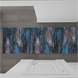 Bowery Hill 24x120 in Fabric Abstract Design Area Rug in Blue and Gray