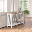 Bowery Hill Engineered Wood Console Table in White Wash/Warm Oak