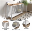 Bowery Hill Engineered Wood Console Table in White Wash/Warm Oak