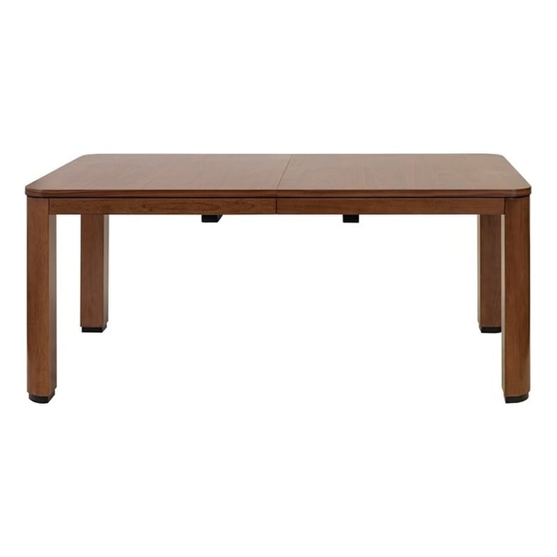 Bowery Hill Mid-Century Dining Table with Extension Leaf Brown 72-90 in