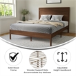 Bowery Hill Solid Wood Queen Platform Bed in Brown Finish