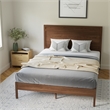 Bowery Hill Solid Wood Queen Platform Bed in Brown Finish