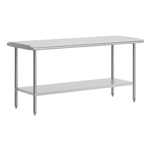 Bowery Hill 30&quot x 72&quot Stainless Steel Work Table with Poly Cutting Board