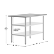 Bowery Hill Stainless Steel Work Table with Dual Undershelves 30x48