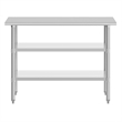 Bowery Hill Stainless Steel Work Table with Dual Undershelves 30x48