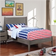 Bowery Hill Solid Wood Twin Platform Bed in Gray Finish