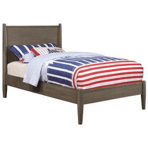 Bowery Hill Solid Wood Twin Platform Bed in Gray Finish