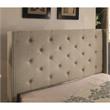 Bowery Hill Transitional Wingback King Bed in Gray Upholstered Fabric