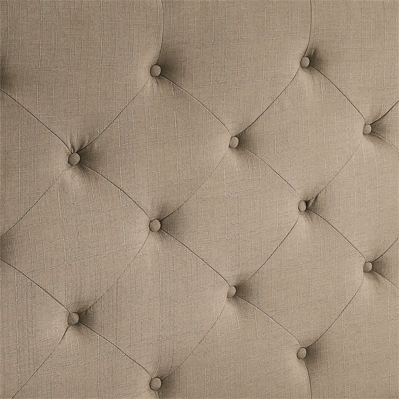Bowery Hill Transitional Wingback King Bed in Gray Upholstered Fabric