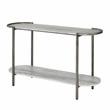 Bowery Hill Metal Console Table with 1 Shelf in Light Gray and Gunmetal