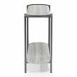 Bowery Hill Metal Console Table with 1 Shelf in Light Gray and Gunmetal
