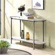 Bowery Hill Metal Console Table with 1 Shelf in Light Gray and Gunmetal