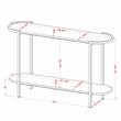Bowery Hill Metal Console Table with 1 Shelf in Light Gray and Gunmetal