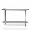 Bowery Hill Metal Console Table with 1 Shelf in Light Gray and Gunmetal