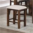 Bowery Hill Rustic Wood Counter Stools with Padded Seats in Oak (Set of 2)