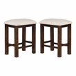 Bowery Hill Rustic Wood Counter Stools with Padded Seats in Oak (Set of 2)