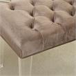Bowery Hill Contemporary Fabric Bench with Acrylic Legs in Brown