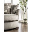 Bowery Hill Transitional Microfiber Swivel Chair in Gray