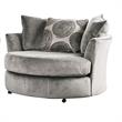 Bowery Hill Transitional Microfiber Swivel Chair in Gray