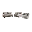 Bowery Hill Transitional Microfiber Swivel Chair in Gray