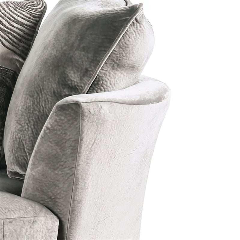 Bowery Hill Transitional Microfiber Swivel Chair in Gray