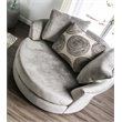 Bowery Hill Transitional Microfiber Swivel Chair in Gray