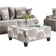 Bowery Hill Microfiber Upholstered Ottoman in Gray