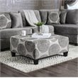 Bowery Hill Microfiber Upholstered Ottoman in Gray